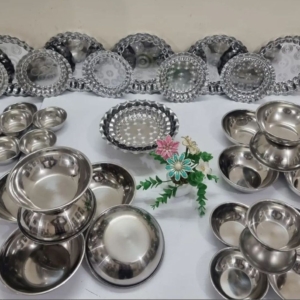 پک ۳۶پارچه غذاخوری استیل ( با سینی)