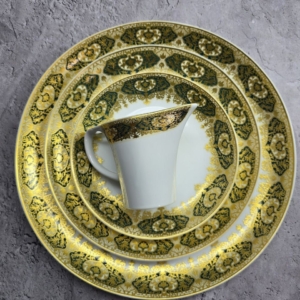 سرویس ۲۹ پارچه ۶نفره غداخور طرح گرد زرنگار سبز      