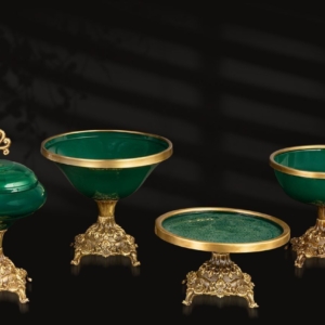 سرویس پذیرایی 4 تیکه ترکیبی یشمی آنتیک 
