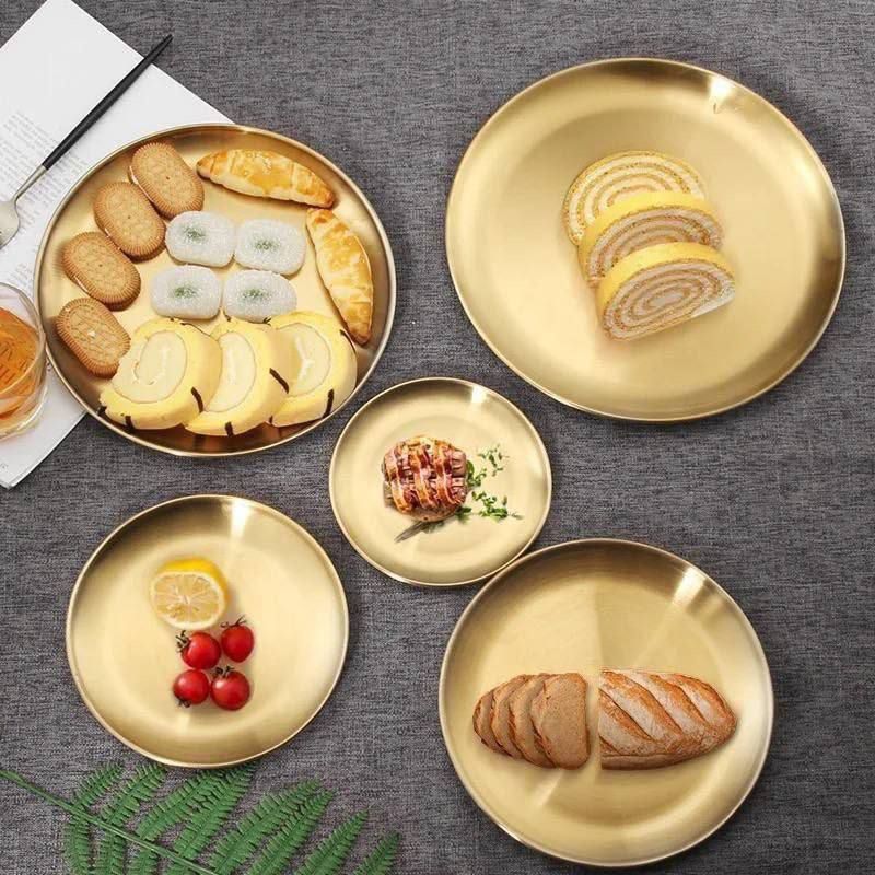 بشقاب استیل طلایی سایز 20