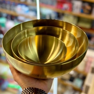 کاسه طلایی استیل سایز 15 سانت 