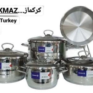 سرویس قابلمه ۹ پارچه تمام استیل کف چدنمارک کرکماز __ KORKMAz1900