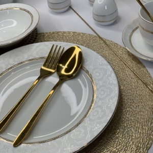 سرویس ۲۸ پارچه چینی زرین  گل آرایی: هدیه طلایی