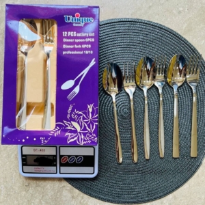 قاشق چنگال  580 گرم جعبه بنفش یونیک