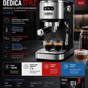 اسپرسوساز DeLonghi EC 685.BK    برند: DeLonghi  