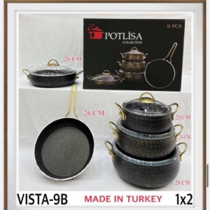 سرویس قابلمه potlisaترکیه 9تیکه خمراه ای 